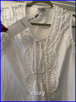 New Philosophy Di Alberta Ferretti White Crochet Trim Cotton Dress & Slip, UK 12