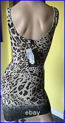 New Vintage Guess Marciano Bodycon Animal Shimmer Leopard Stretch Knit Dress S