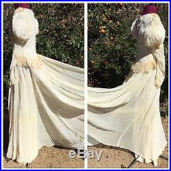New York Creation Dress Institute Sheer Wedding Gown Slip Set Lace VTG 1940s
