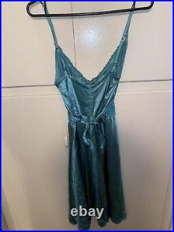 Original Vintage 90s Betsey Johnson Satin Midi Mint Green Slip Dress With Tags 6
