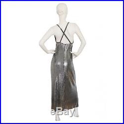 PACO RABANNE Silver Metal Metallic Slip Dress VINTAGE
