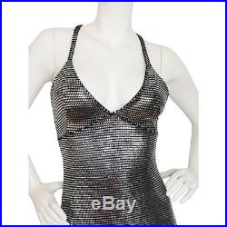PACO RABANNE Silver Metal Metallic Slip Dress VINTAGE