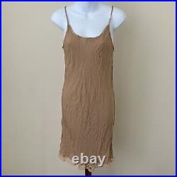 Patricia Fieldwalker Nude Silk Lingerie Vintage Slip Dress Lace Midi