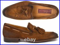 Paul Parkman Men's Tassel Loafer Slip On Suede Shoes Brown Antique TAB32FG
