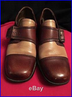 Pedwin Men's Shoes Brown Strap Vintage Size 7 Dress Formal Shoes Slip On