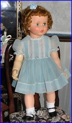 Penny Playpal Ideal 32 Doll Blue dress and slip Shoes Ruffled Stocking