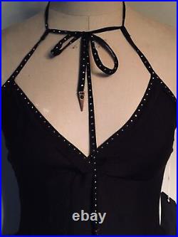 Pinko Vintage Studded Cotton Silk Maxi Slip Dress 8 US 44 IT Unworn