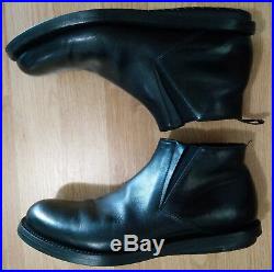 Prada Flat Shoes 9.5 Chelsea Slip On Ankle Boot Dress Hipster Leather Vtg Black