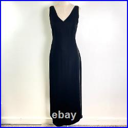 Prada Vintage Velvet Dress Maxi Black Size 42/US 8 Backless V Neck Rayon/Silk