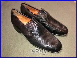 Quality Vintage Mens black leather slip on shoes size 8