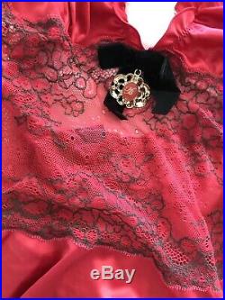 RARE OLD Marilyn Edition Red Chemise Dress Honey Birdette $4 EXPRESS Vintage Hot