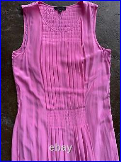 RARE VINTAGE Rachel Zoe Hot Pink Silk Chiffon Gown Size 6 $895