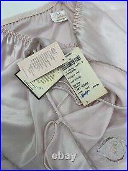 RARE VTG Barbizon DAYWEAR Alanna Hand Embroidered Pink Slip Skirt Cami Top Set