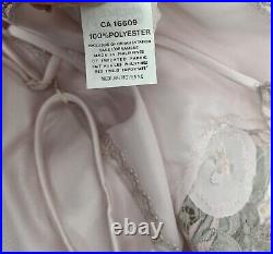 RARE VTG Barbizon DAYWEAR Alanna Hand Embroidered Pink Slip Skirt Cami Top Set