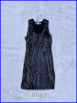 RARE Vintage 90s Max Studio Sequins Slip Mini Dress Small