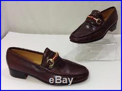 RARE Vintage GUCCI Italy Horsebit Burgundy Mens Slip On Dress Loafers Shoes 42 9