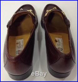 RARE Vintage GUCCI Italy Horsebit Burgundy Mens Slip On Dress Loafers Shoes 42 9