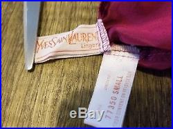 RARE Vintage Yves Saint Laurent YSL Lingerie Slip Dress Red Nightgown Size Small