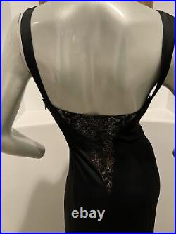 RITMO di PERLA Vintage Black Maxi Slip Dress Size IT 46
