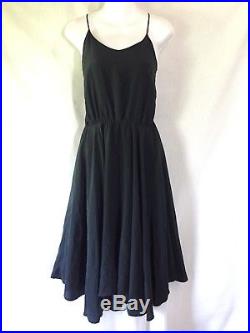 ROYAL SILK Elegant 70's Vintage Style Sun Slip Little Black Dress LBD Size 10 M