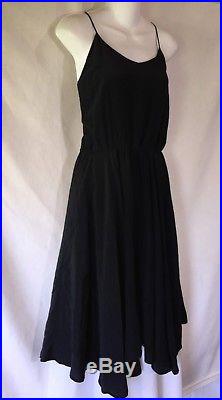ROYAL SILK Elegant 70's Vintage Style Sun Slip Little Black Dress LBD Size 10 M