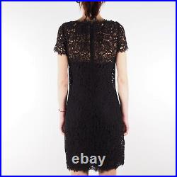 Ralph Lauren Black Label Vintage Lace Sheer Silk Black Dress size 6 made in USA