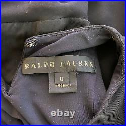 Ralph Lauren Black Label Women's Black VTG Vintage Silk Cocktail Midi Dress 8