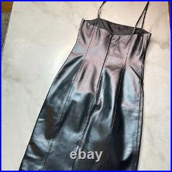 Ralph Lauren Vintage Y2K 100% Leather Slip Dress Never Worn Size 2