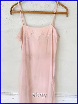 Rare Deco collection 1920's French Pink silk slip lingerie woman's small vintag