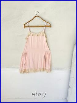 Rare Deco collection 1920's French Pink silk slip lingerie woman's small vintag