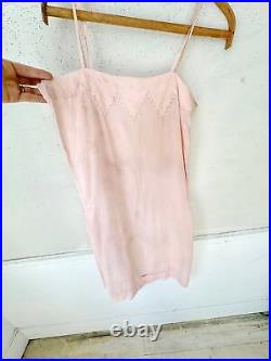 Rare Deco collection 1920's French Pink silk slip lingerie woman's small vintag