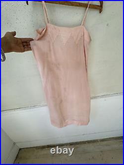 Rare Deco collection 1920's French Pink silk slip lingerie woman's small vintag