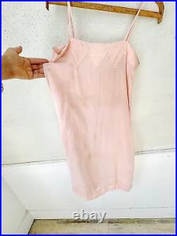 Rare Deco collection 1920's French Pink silk slip lingerie woman's small vintag