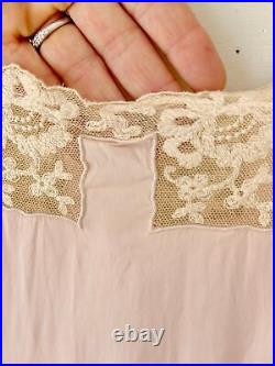 Rare Deco collection 1920's French Pink silk slip lingerie woman's small vintag