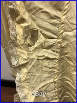 Rare Find! Vintage Victorian Ecru Cotton Eyelet Lace Dress & Slip, Beautiful