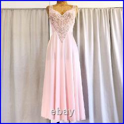 Rare! OLGA Pastel Pink Lace Chiffon Sweetheart Sweeping Ballet Midi Slip USA