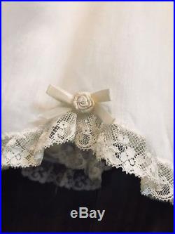 Rare Peppermint Pony Heirloom Dress & Slip White/ Ecru Lace Flower Girl Sz 5T