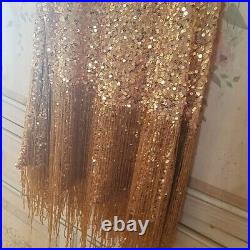 Rare Vintage H & M Roberto Cavalli Gold Bead Fringe Party Dress Small US 6/8