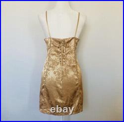 Rare Vintage Sexy Victoria's Secret Gold Label Gold Slip Dress Size Large