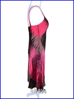 Rare Vintage Y2K Red Ombre Chevron Silk Slip Dress ASO Summer In The OC