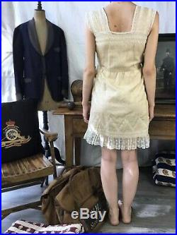 Raw Silk Lace Edwardian Dress Slip 1910's Dress 1920's Blouse Dress Vtg 20's