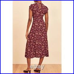 Reformation Vintage Floral Side Slit Crepe Midi Dress NWT Size 6