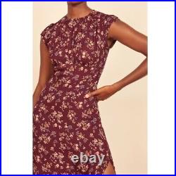 Reformation Vintage Floral Side Slit Crepe Midi Dress NWT Size 6