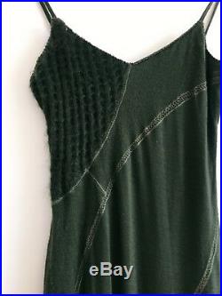 Roberta Scarpa 90s Slip Dress Green Knit Dress 90s Designer Dress Made In Italy