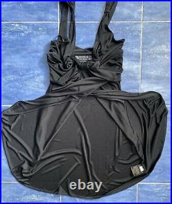 Rock&Republic Vintage Y2K Black Stretch Babydoll LBD Mini Dress 8 Fits 6 NWT