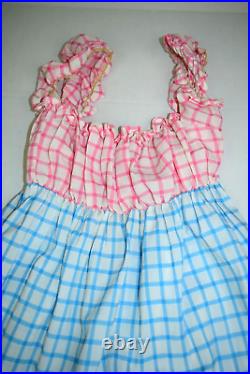 Rudi Gernreich Lingerie Slip Dress Vintage 60s Mod Pink Blue Country Plaid XS/S