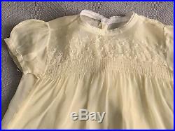 Ruffle Pinafore and Dress Embroidered Yellow Slip 40s 50s Baby Girls Vintage Vtg