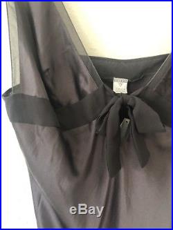 SELITE silk nightgown SLIP DRESS Italy gray SUSAN HUNTER sz M L