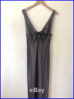 SELITE silk nightgown SLIP DRESS Italy gray SUSAN HUNTER sz M L