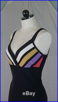 SONIA RYKIEL vintage 80s 90s cotton knit slip dress 36
